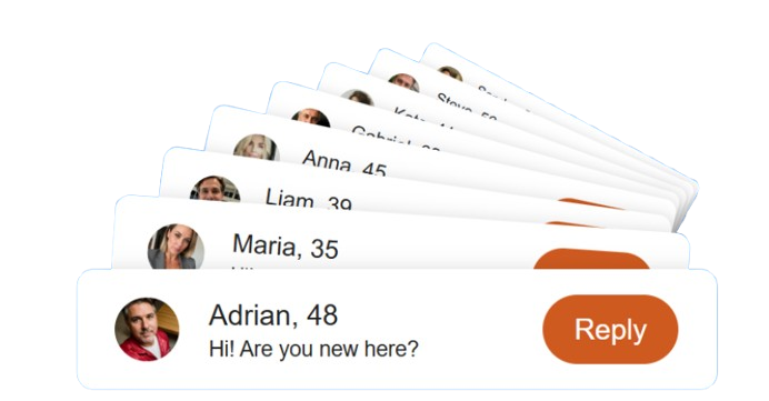 Fan of profile cards
